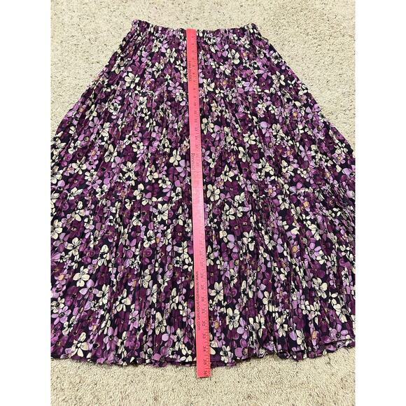 Vtg SHELBI RANCH One Size (plus?) SKIRT Crinkle floral Stretch Waist Tiered J24 - Picture 8 of 10